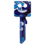 Blauer Schlüssel mit lachenden Gesicht