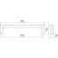 Alufarbener Möbelgriff mit Maßen