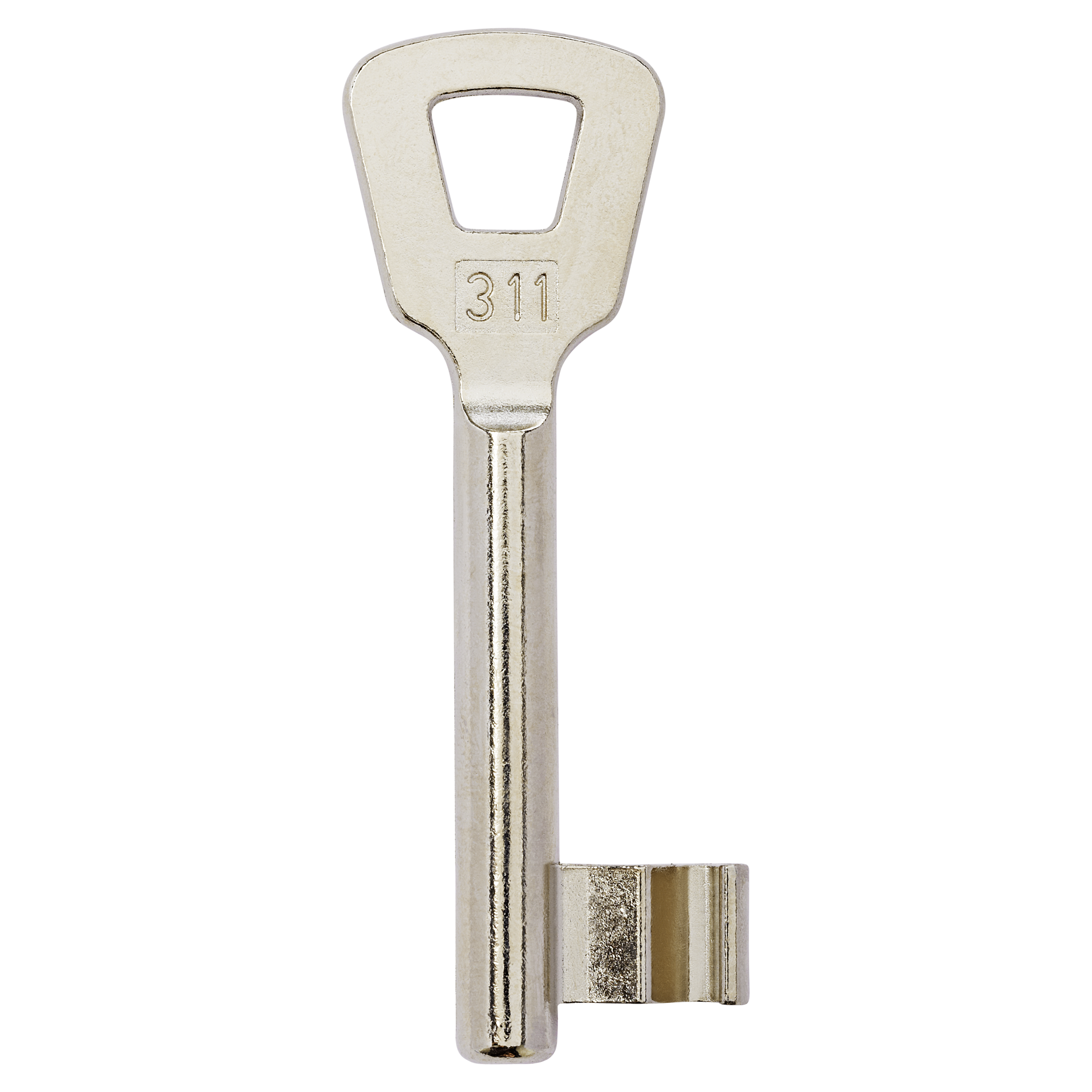 Silberner Buntbart Schlüsselrohling mit der Nummer 311.