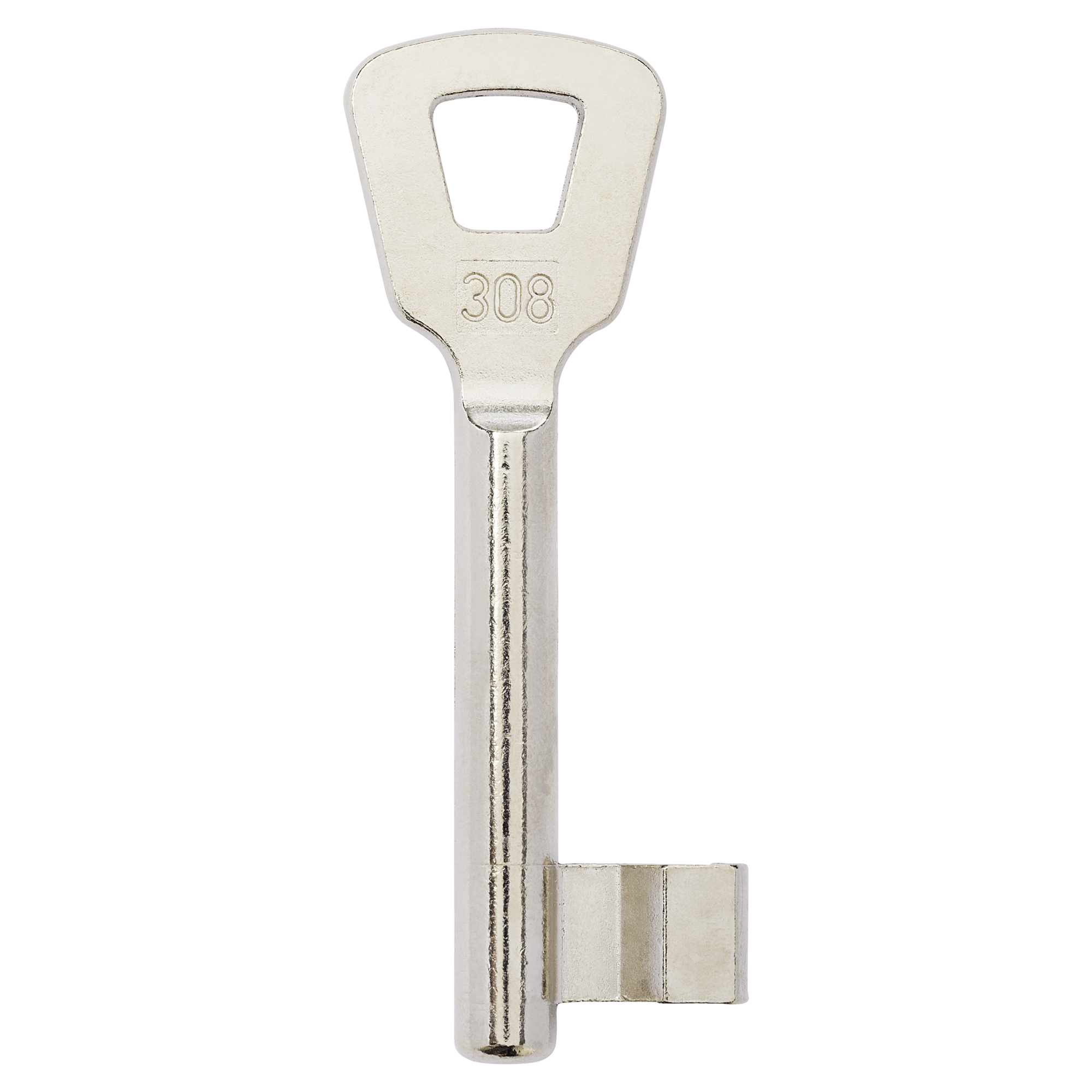 Silberner Buntbart Schlüsselrohling mit der Nummer 308