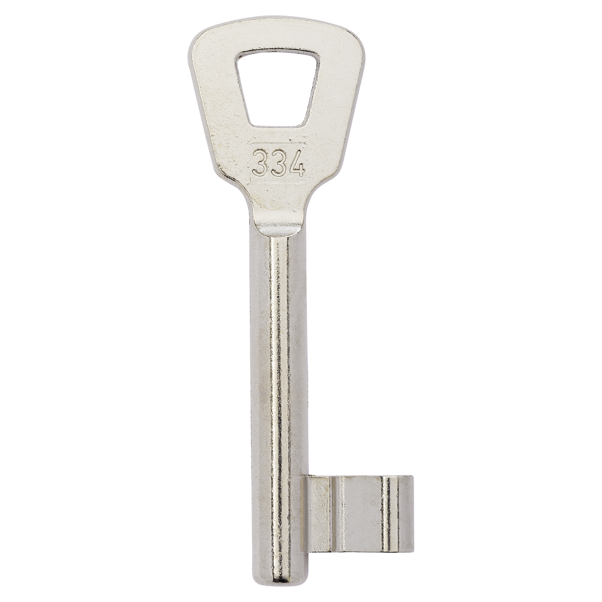 Silberner Buntbart-Schlüsselrohling mit der Nummer 334