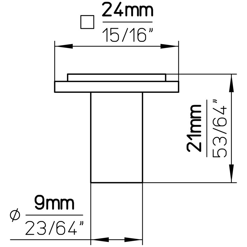 Zeichnung Knopf 2076-24ZN10 mit Maßen