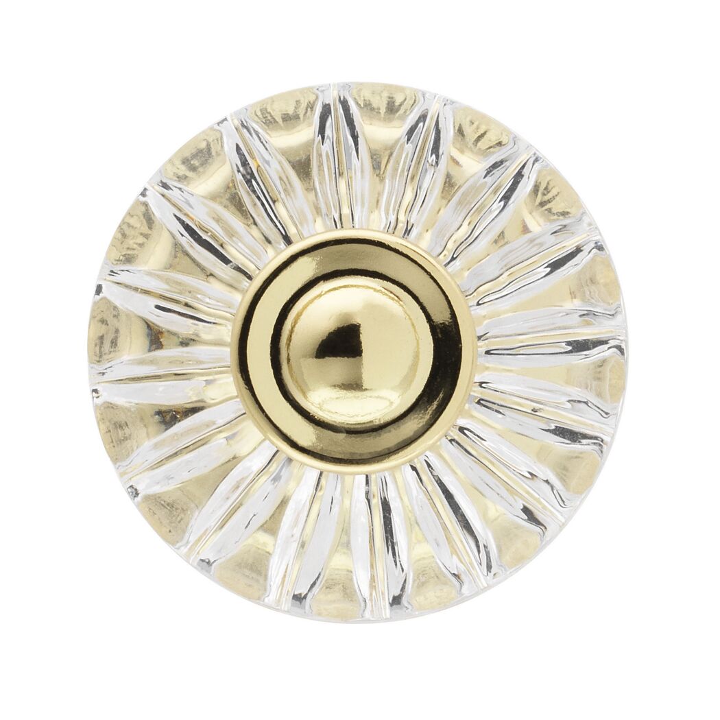 Runder Möbelknopf aus Glas mit goldener Mitte