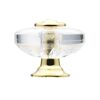 Klarer Möbelknopf mit goldenem Sockel