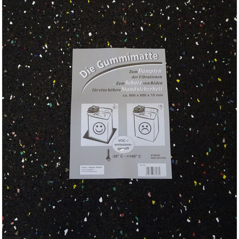 Schwarze Gummimatte für Waschmaschinen