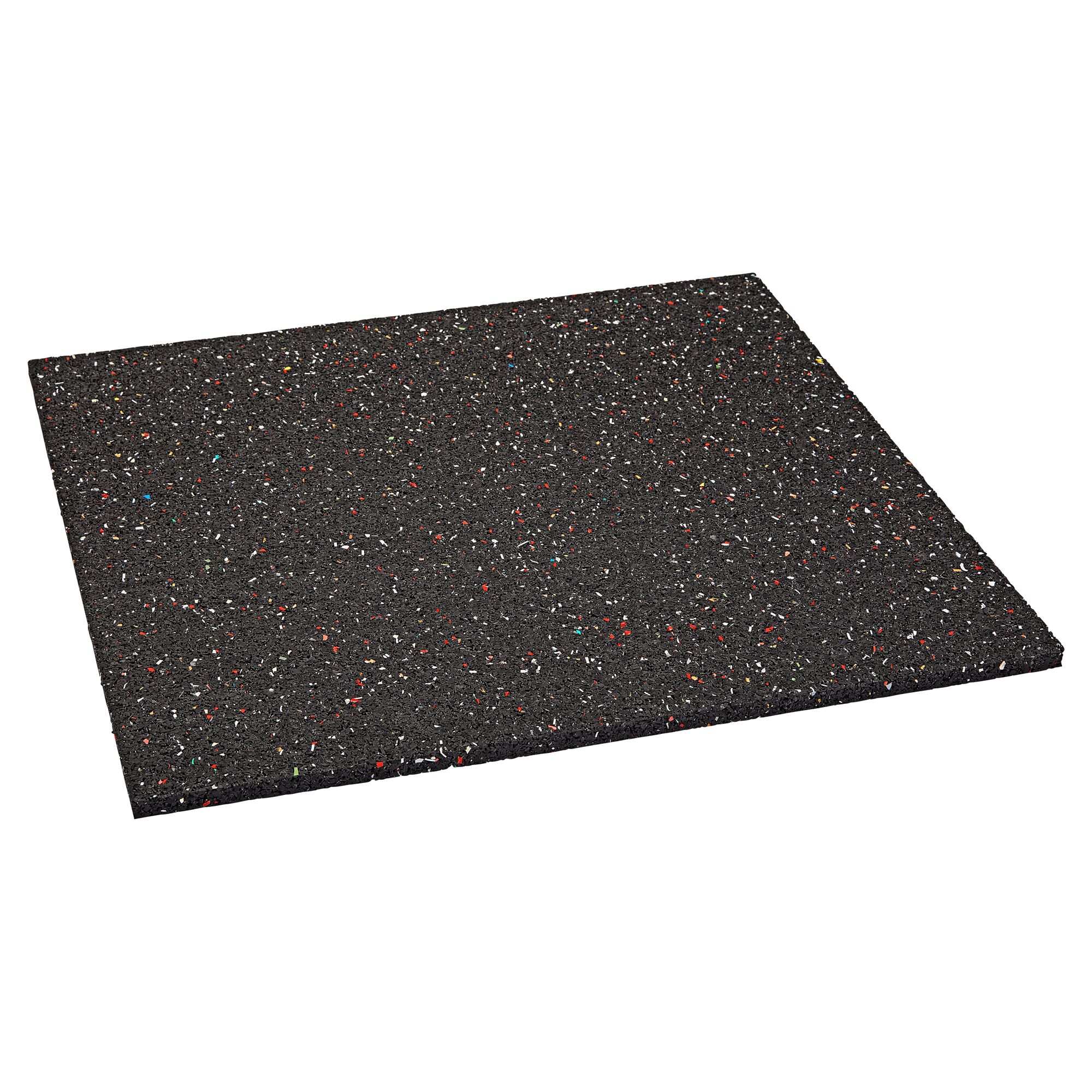 Schwarze Dämmstoffplatte mit bunten Sprenkeln