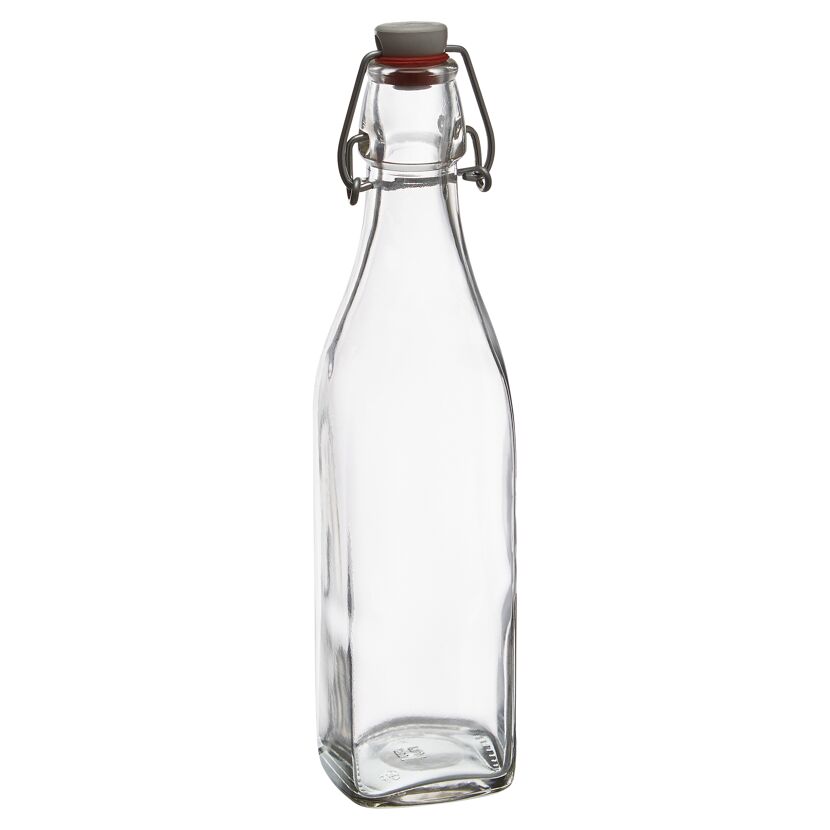 Leere Bügelflasche aus Glas