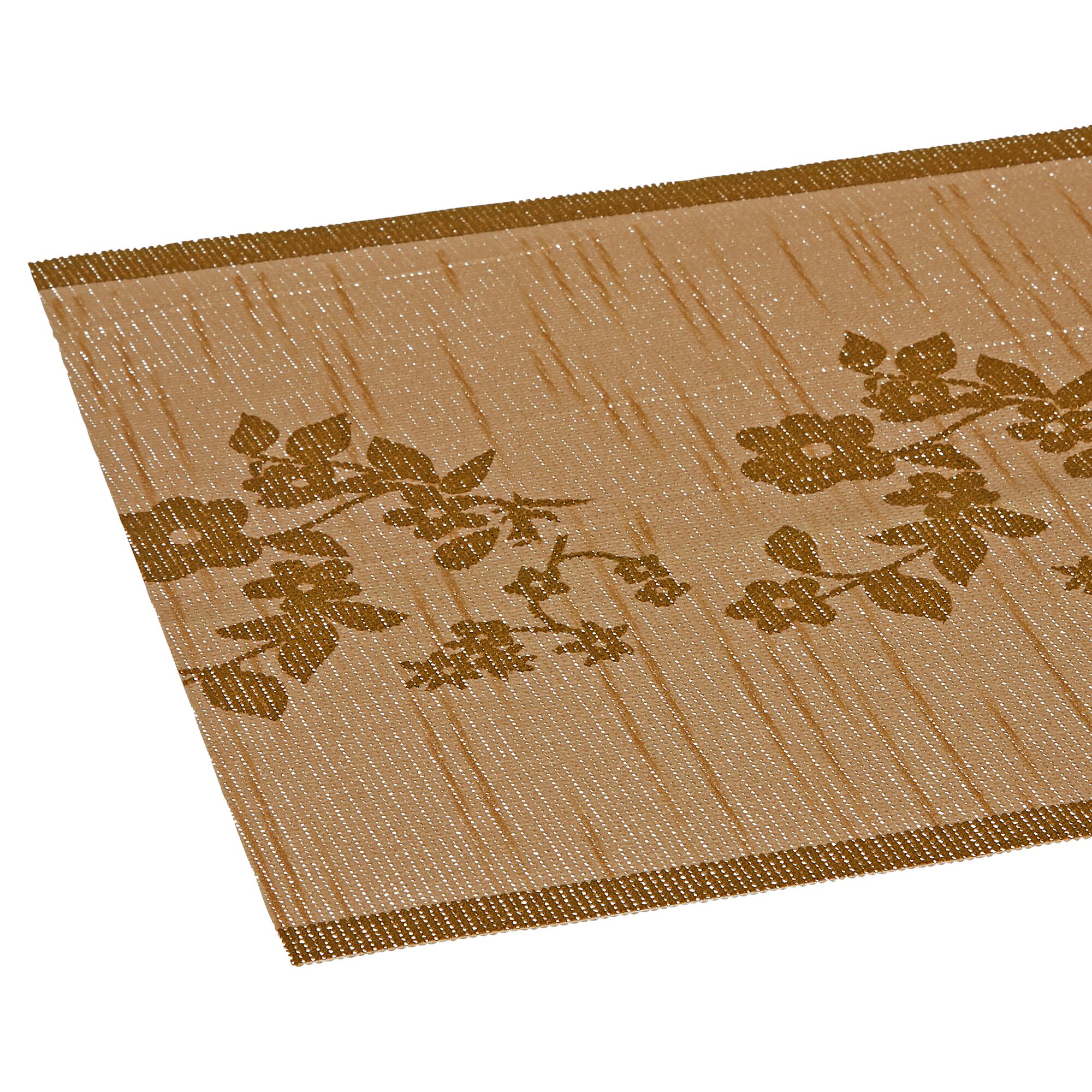 Mokkafarbener Tischläufer mit Rankenmuster