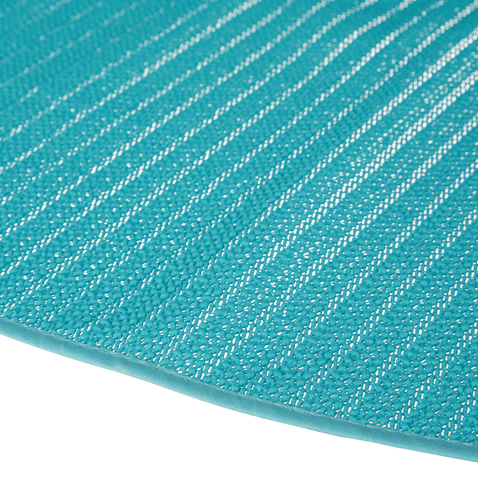 Türkisfarbene Gartentischdecke mit Paspel