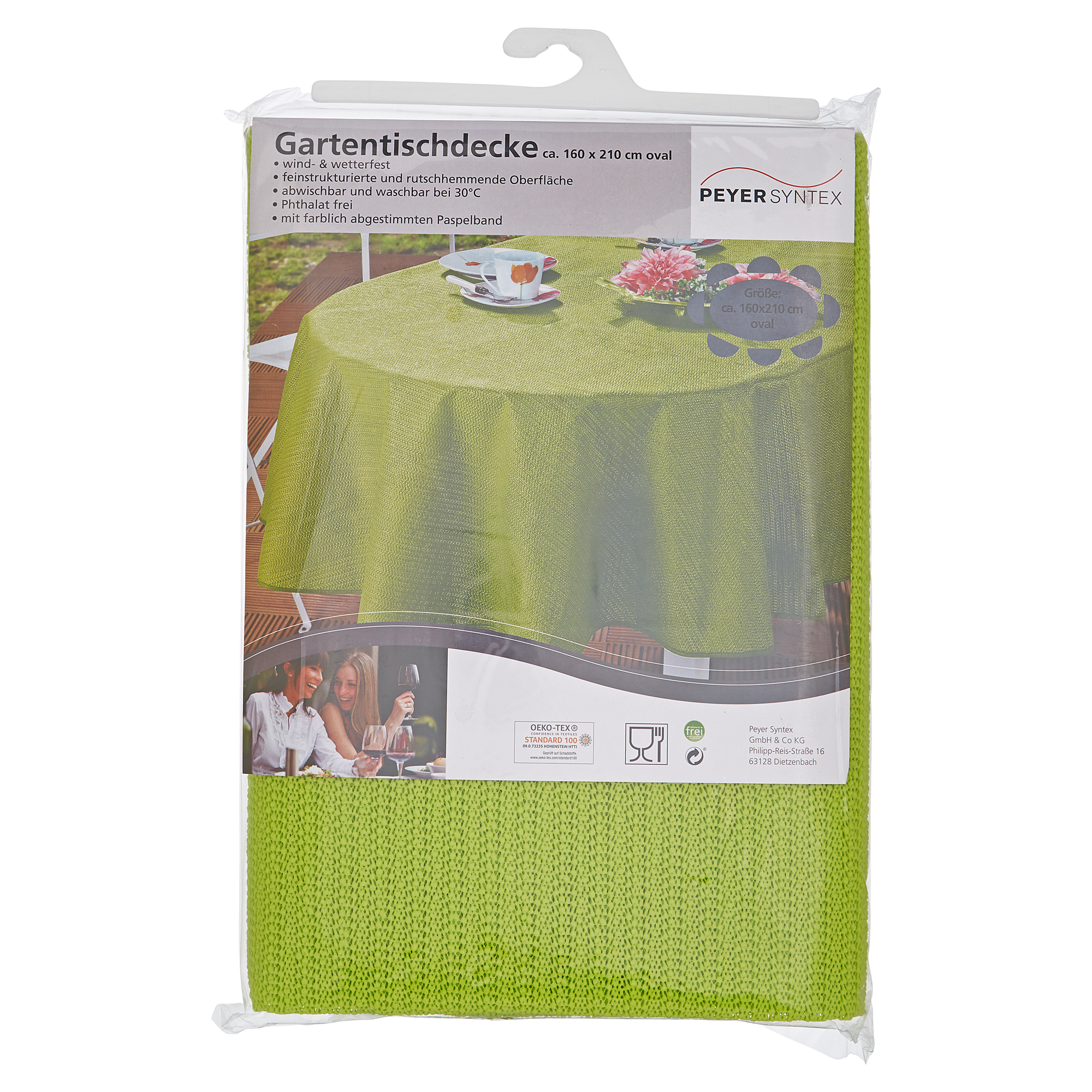 Gartentischdecke PVC oval apfelgrün 210 x 160 cm + product picture