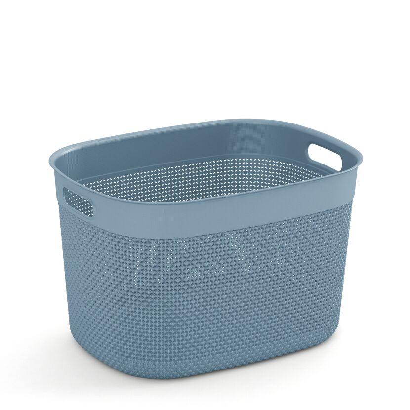 Aufbewahrungskorb 'Filo' grau-blau 33 x 44 x 27 cm