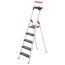 Stehleiter 'L100 TopLine' 5 Stufen, silbern 107 cm