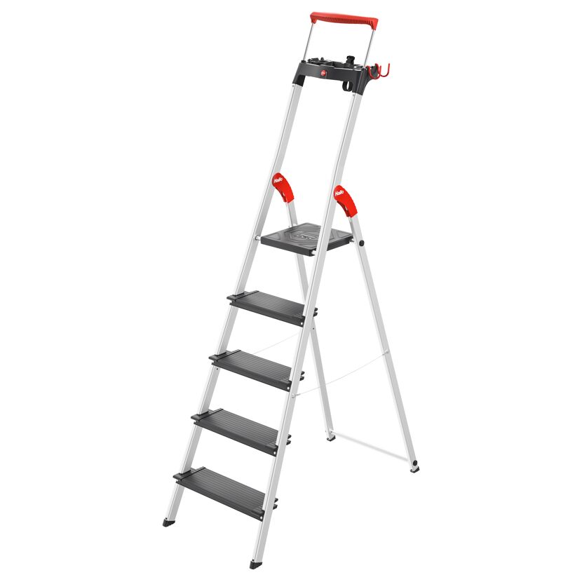 Stehleiter 'L100 TopLine' 5 Stufen, silbern 107 cm