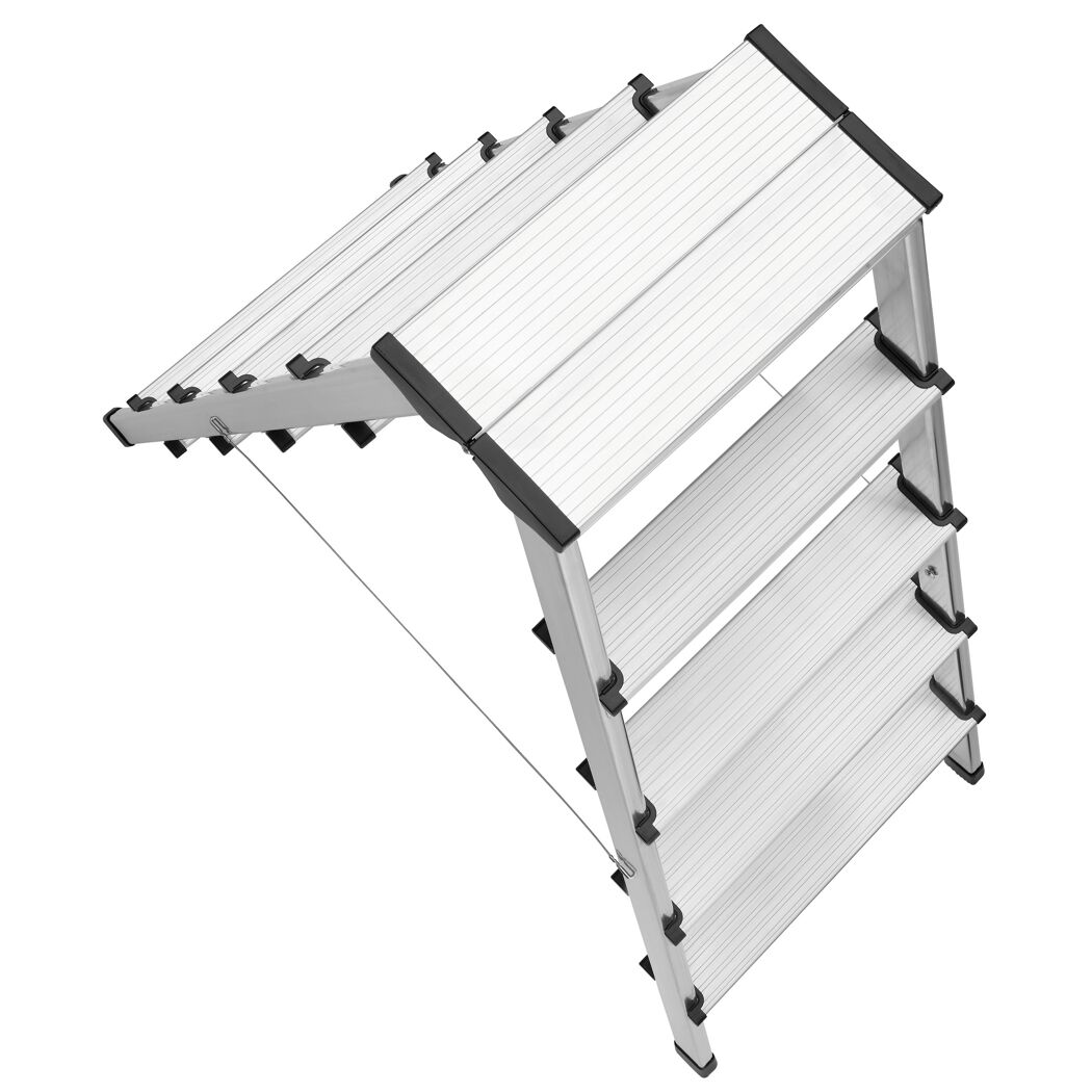 Trittleiter 'D60 StandardLine' 2 x 3 Stufen, silbern 60 cm