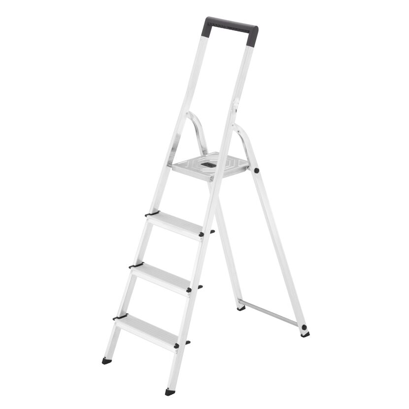 Stehleiter 'L40 Selekta BasicLine' 4 Stufen, silbern 85 cm