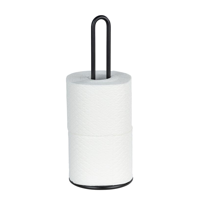 Schwarzer Toilettenpapierhalter mit zwei Rollen