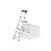 Hailo Alu-Stehleiter TL100Teleskop an Treppe angelehnt