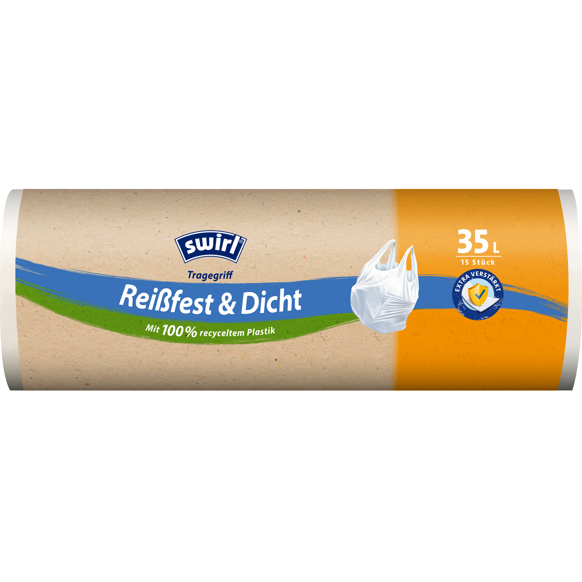 Müllbeutel 'Reißfest & Dicht' mit Tragegriffen 35 l 15 Stück + product picture