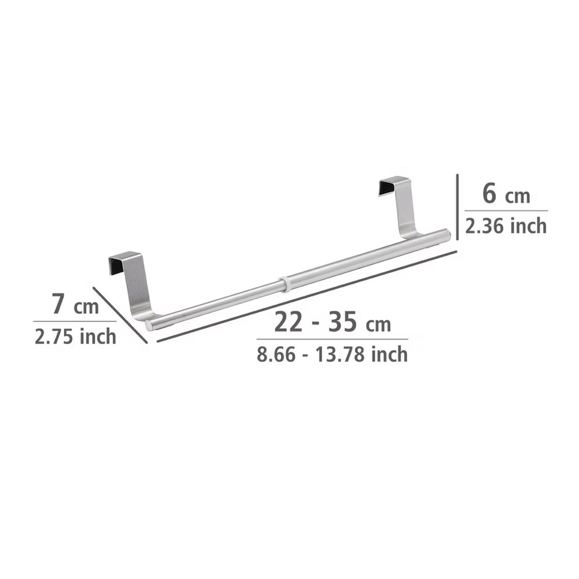 Teleskop-Tür-Handtuchstange Edelstahl 22-35 cm