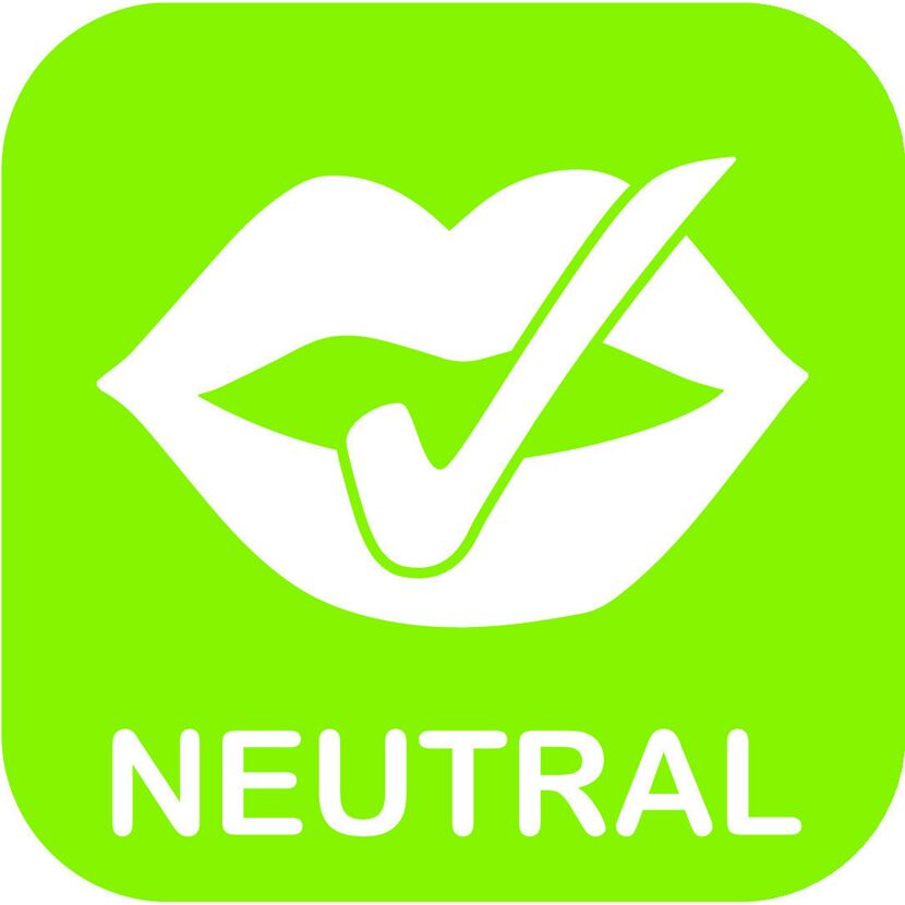 Lippen und grünes Häkchen, neutral