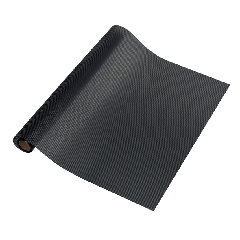Schwarze Anti-Rutsch-Matte aufgerollt