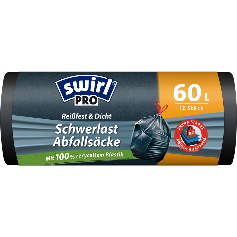 Swirl Pro Schwerlast Abfallsäcke 60l, 12 Stück