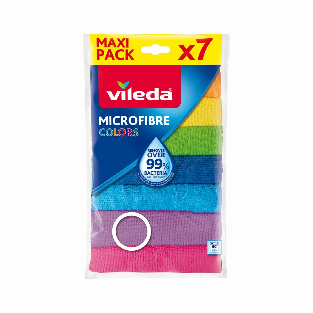 Vileda Microfaser-Tücher Colors, 7er Maxi-Pack