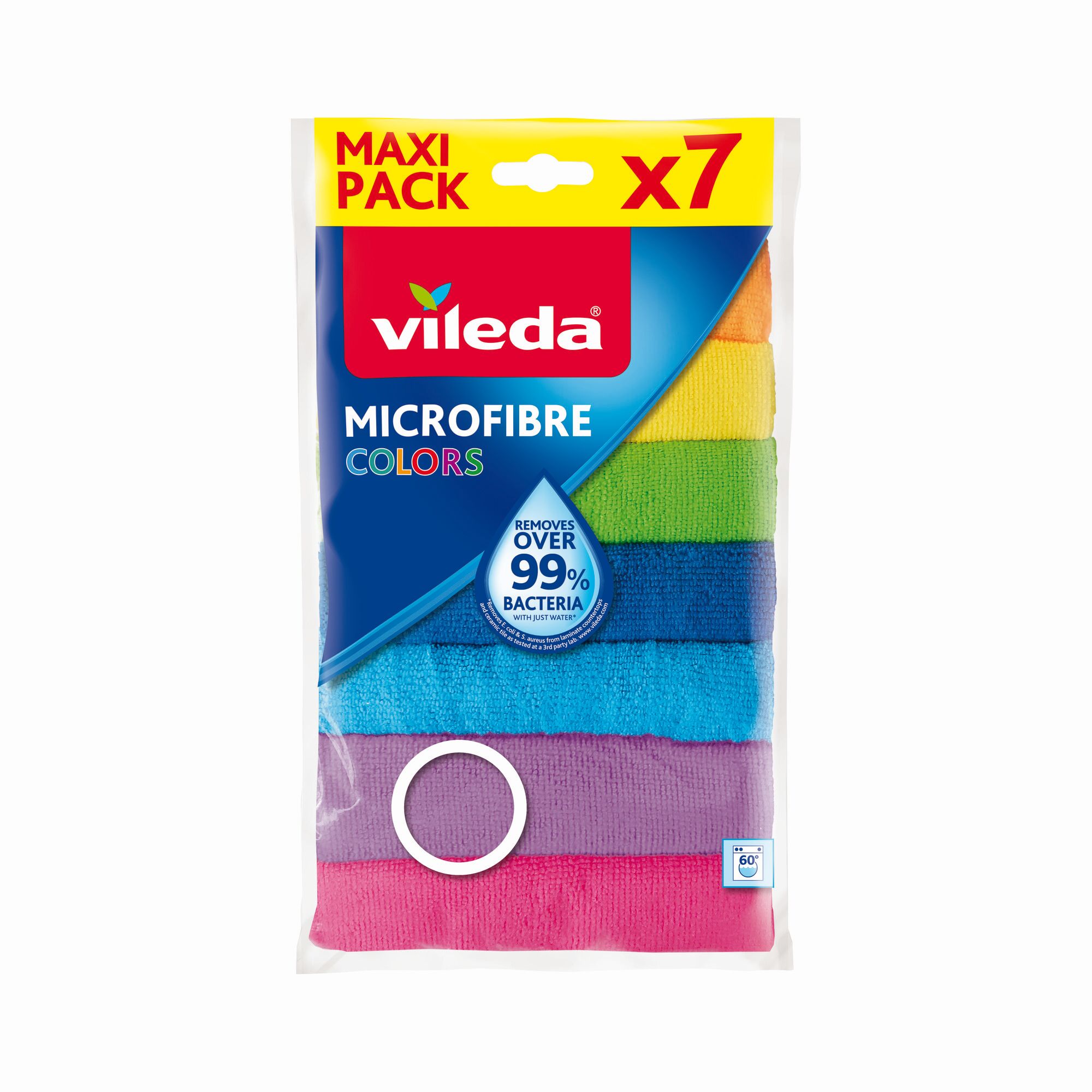 Vileda Microfaser-Tücher Colors, 7er Maxi-Pack