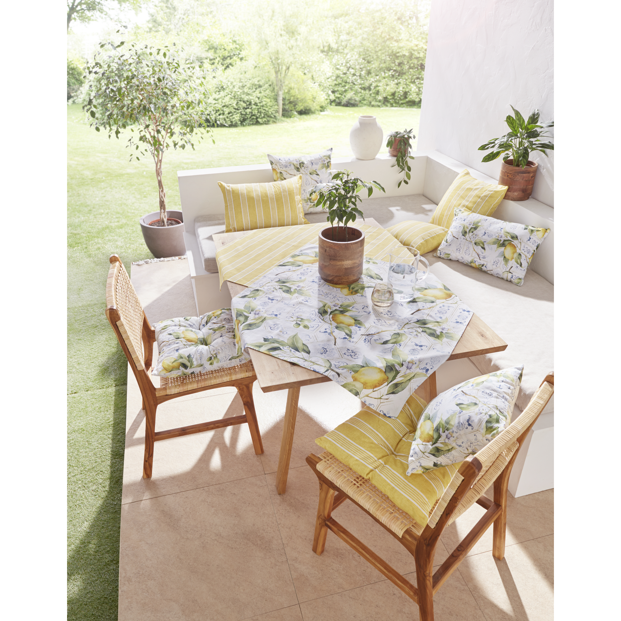 Mitteldecke 'Victoria Zitrone' gelb 90 x 90 cm