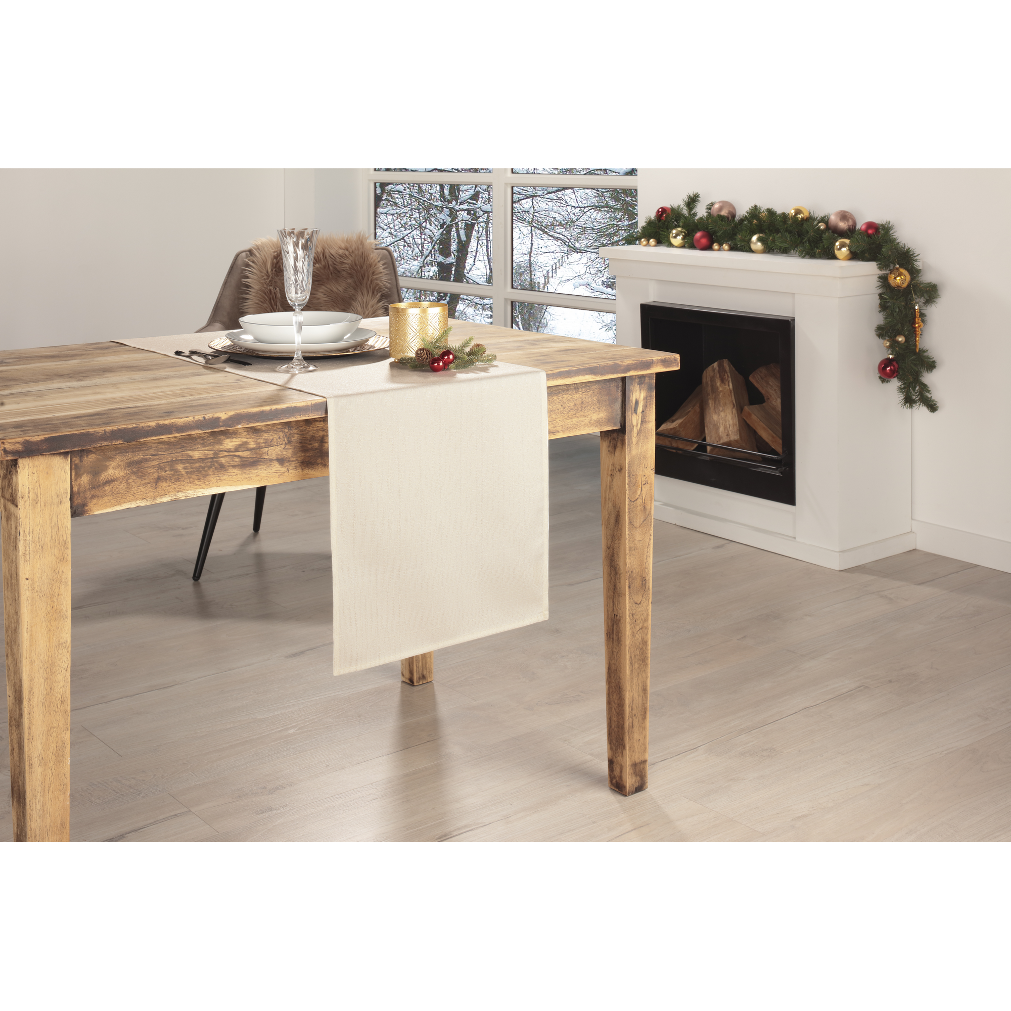 Tischläufer 'Weihnachten' champagner-gold 40 x 150 cm