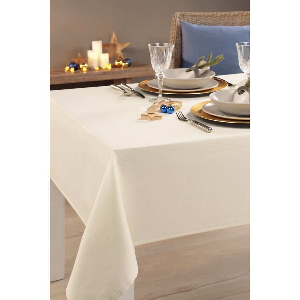 Tischdecke 'Weihnachten' champagner-gold 130 x 160 cm