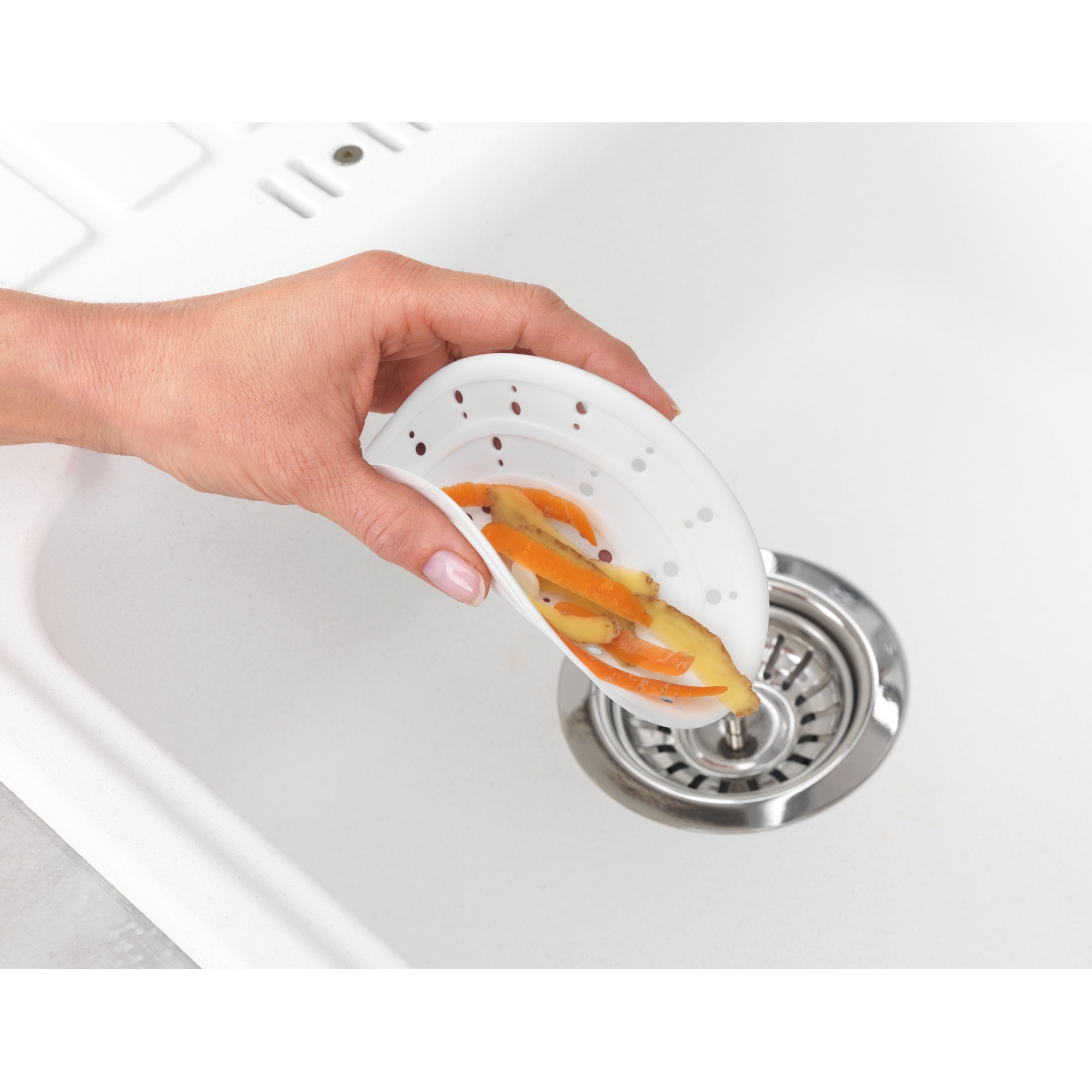 Abfluss-Sieb Silikon weiß Ø 12 cm
