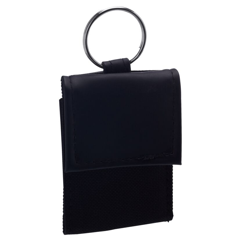 Schwarze Mini-Brieftasche mit Schlüsselring