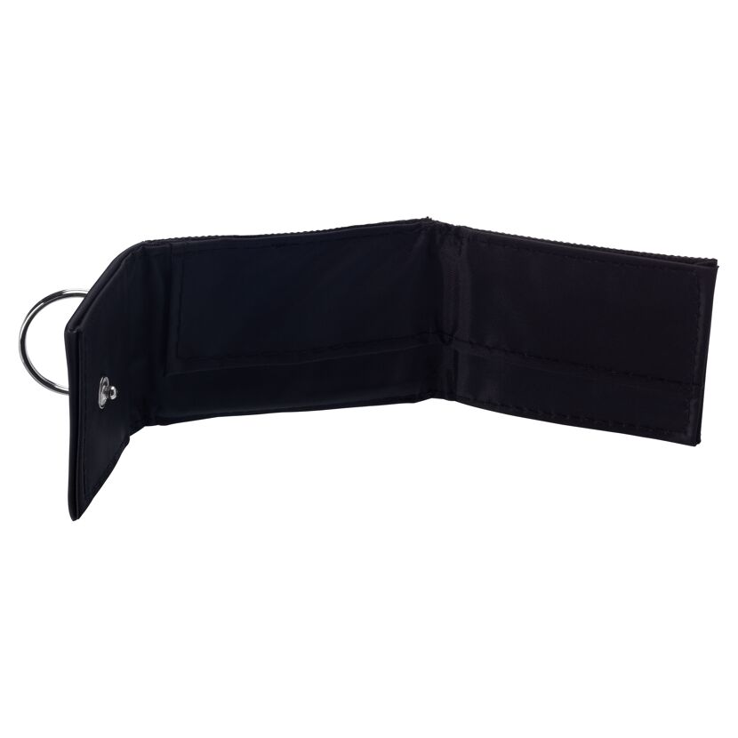 Offene schwarze Mini-Brieftasche mit Ring