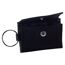 Schwarze Mini-Brieftasche mit Schlüsselring, geöffnet