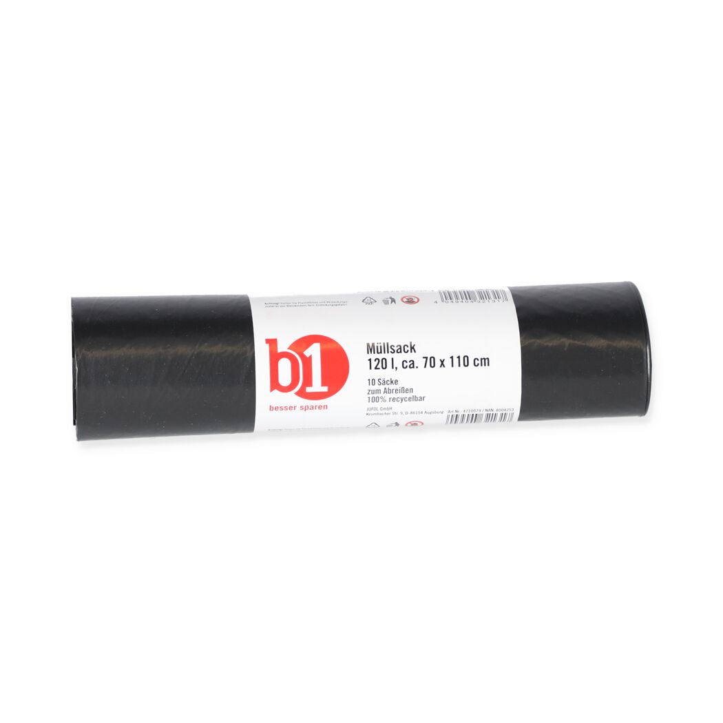 Schwarze Müllsäcke auf Rolle