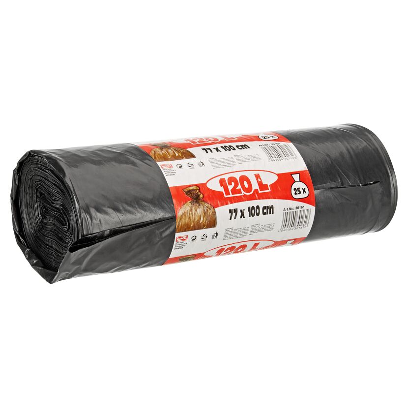 Rolle mit 25 schwarzen Müllsäcken (120 l)