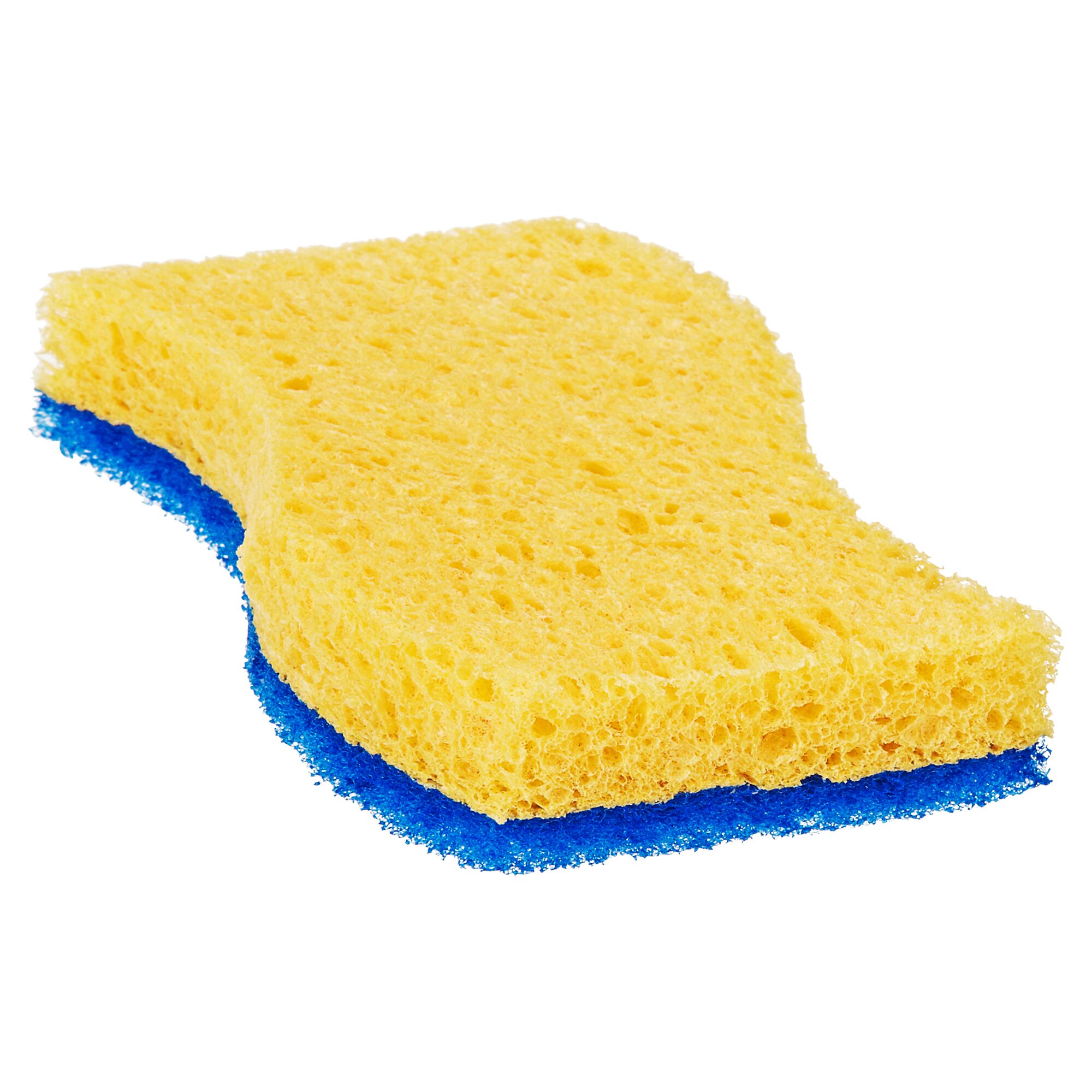 Gelber Schwamm mit blauer Scheuerseite