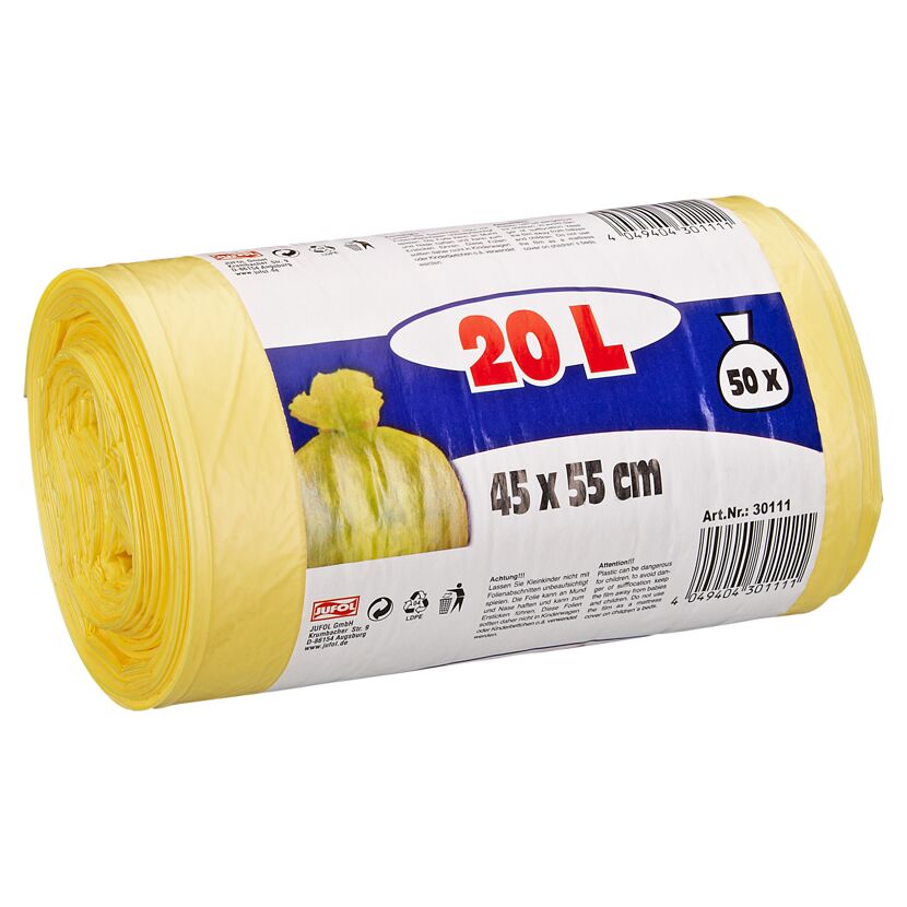 Gelbe Mülltütenrolle, 20 l, 50 Stück