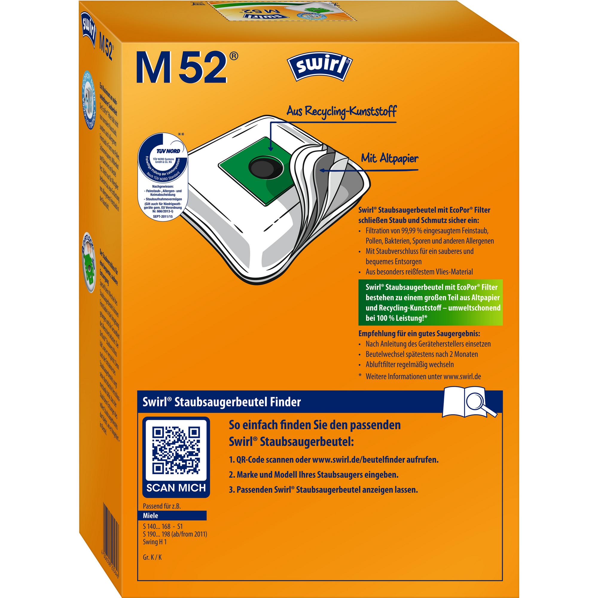 Staubsaugerbeutel M52 4 Stück