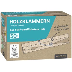 Wäscheklammern aus FSC®-zertifiziertem Birkenholz 8,5 x 1,7 x 3,8 cm 50 Stück