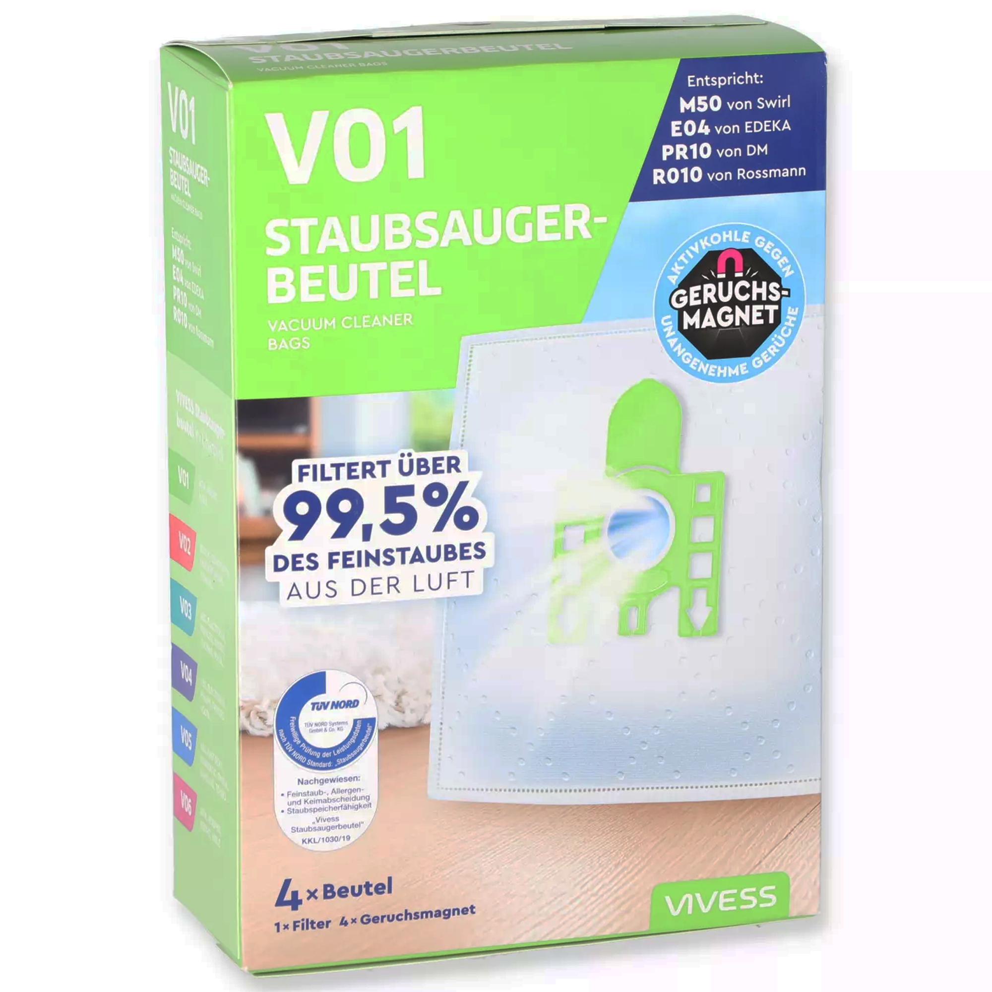 Staubsaugerbeutel 'V01' 4 Stück
