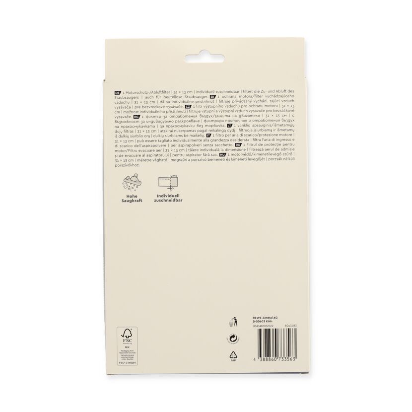 Verpackung eines Vlies-Motorschutzfilters