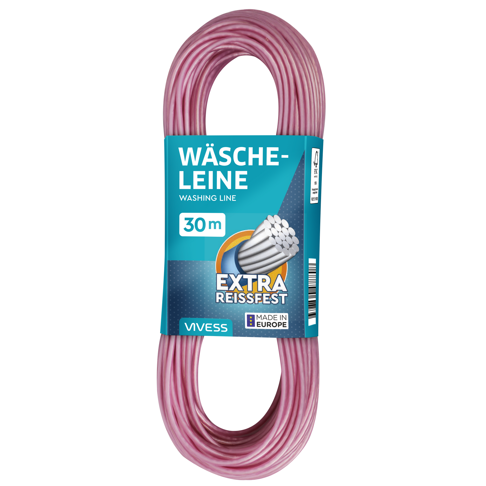 Wäscheleine Polyethylen/Stahldraht 2 Farben sortiert 30 m + product picture