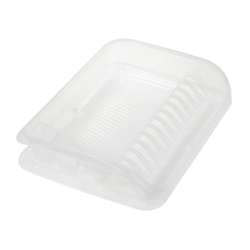 Klarer Geschirrabtropfer mit Tablett