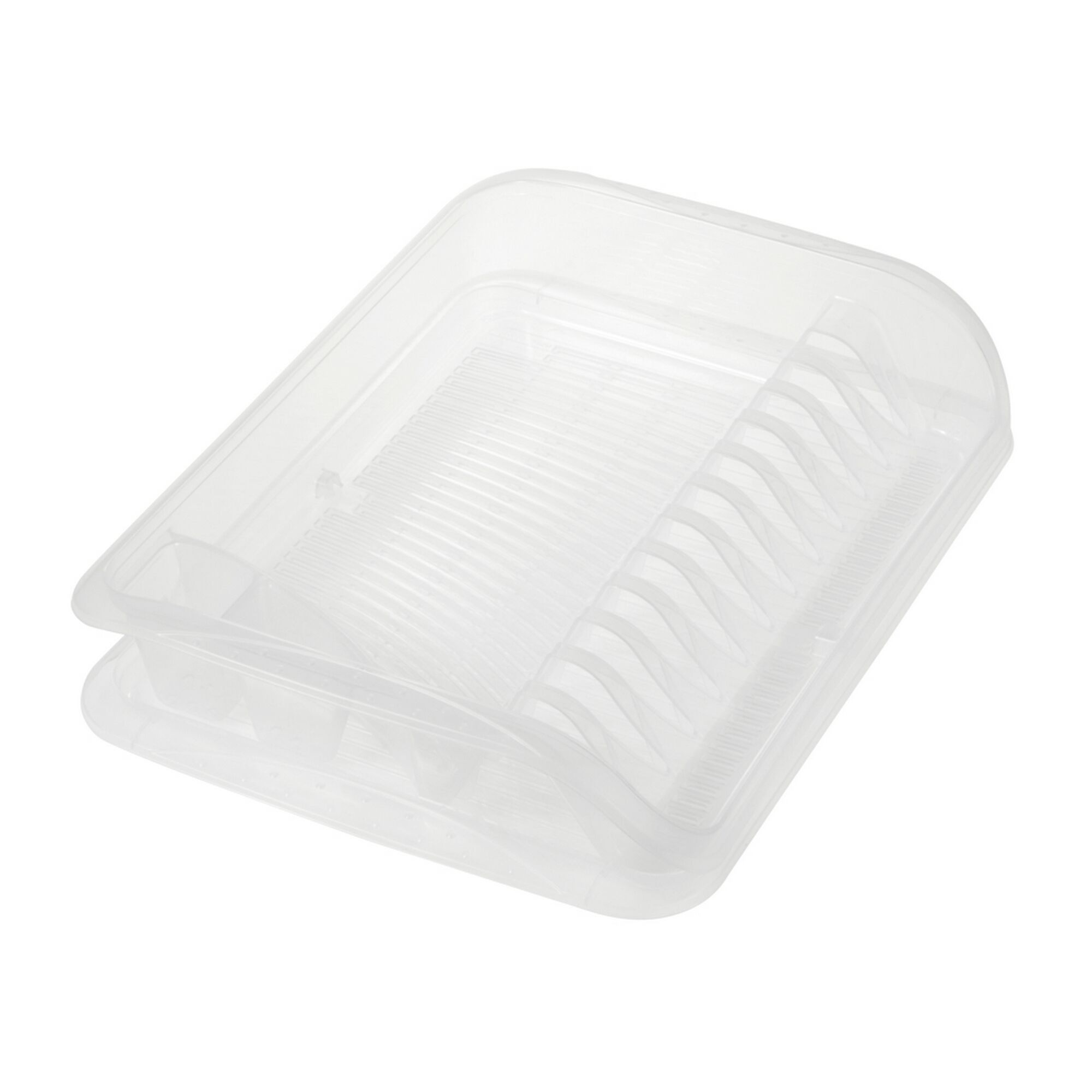 Klarer Geschirrabtropfer mit Tablett