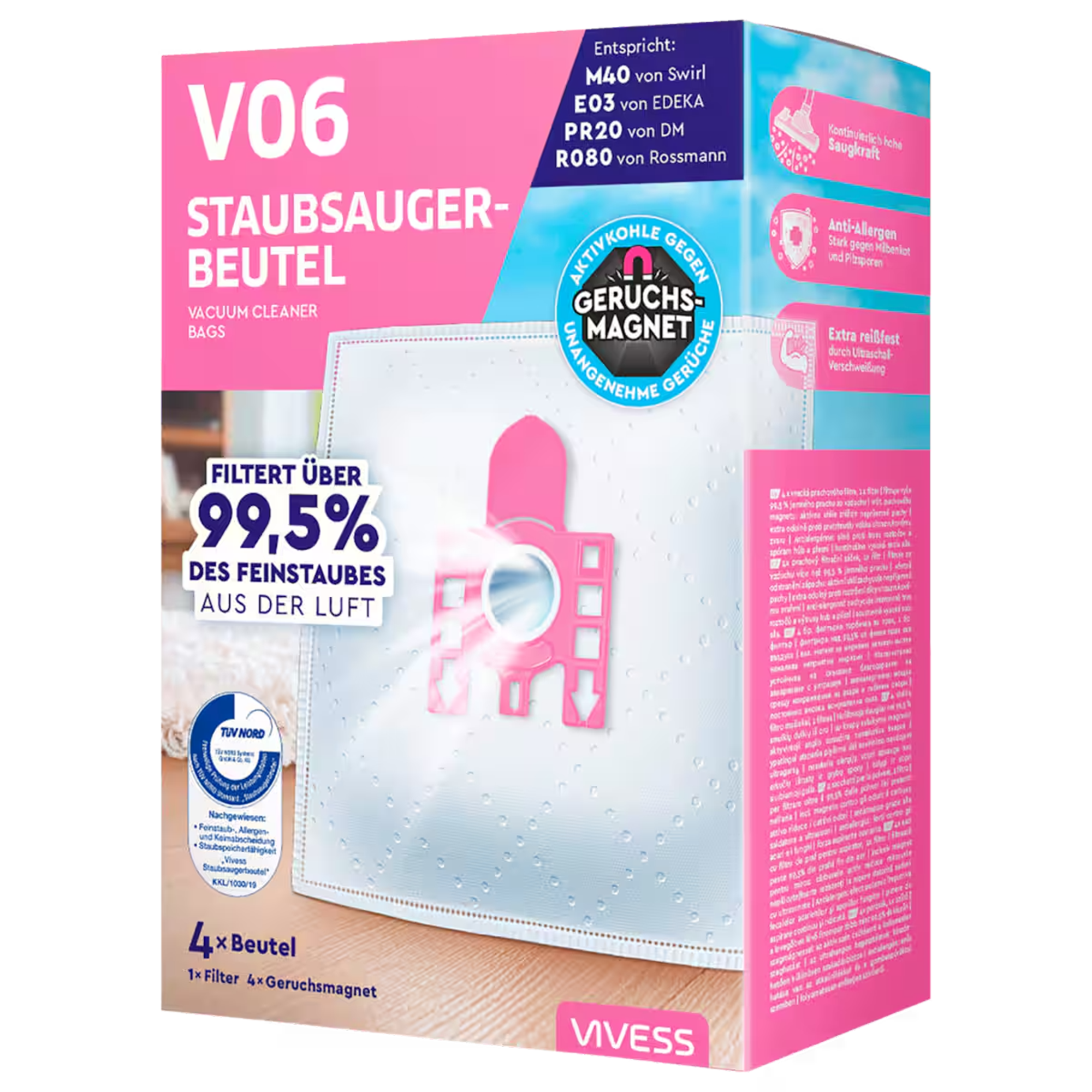 Staubsaugerbeutel 'V06' 4 Stück