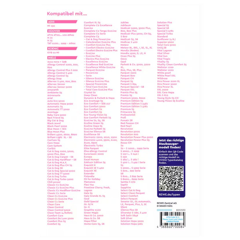 Staubsaugerbeutel 'V06' 4 Stück