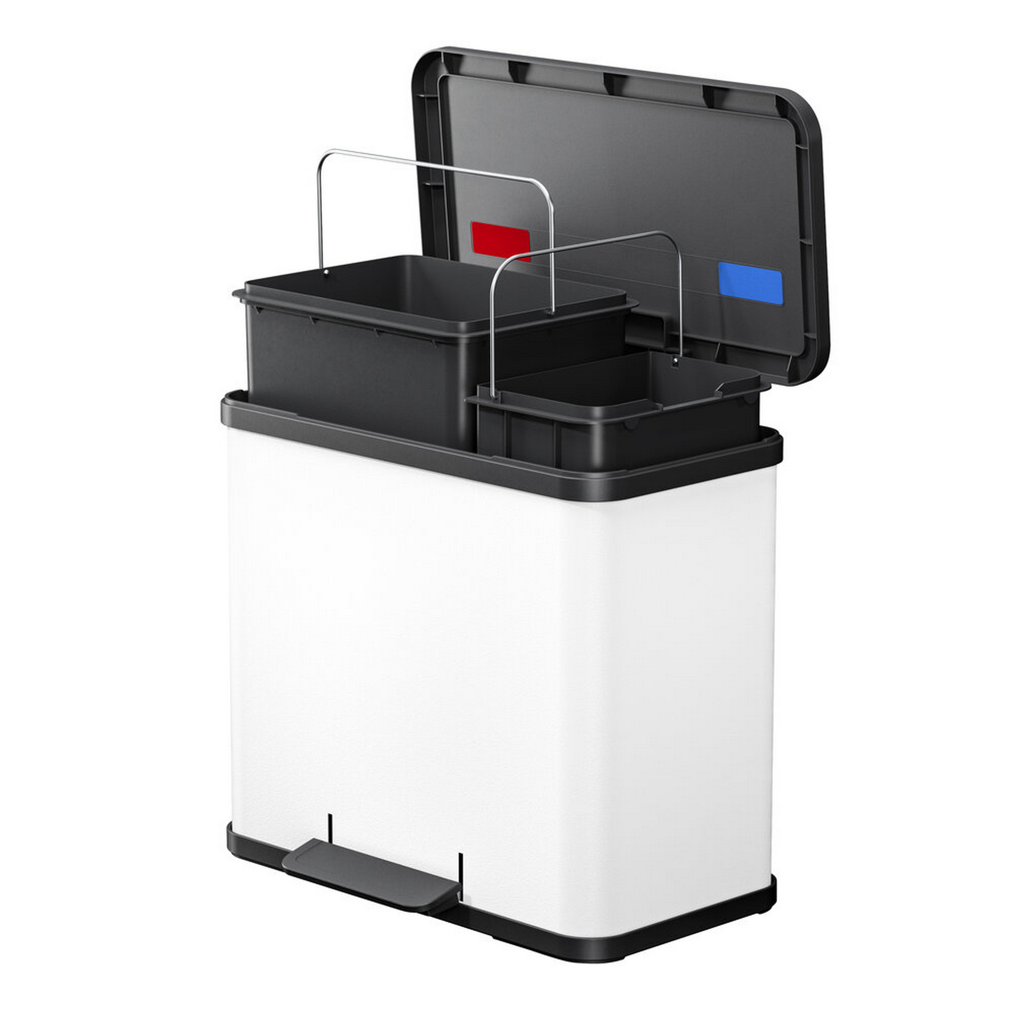 Abfalleimer 'Öko duo Plus L' 26 l weiß matt