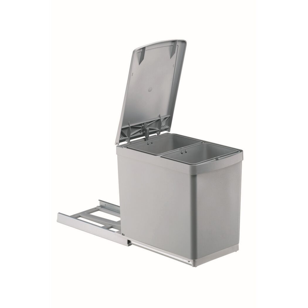 Einbau-Abfallsammler grau 23 x 36 x 38 cm 2 x 7,5 l